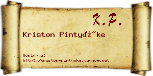 Kriston Pintyőke névjegykártya